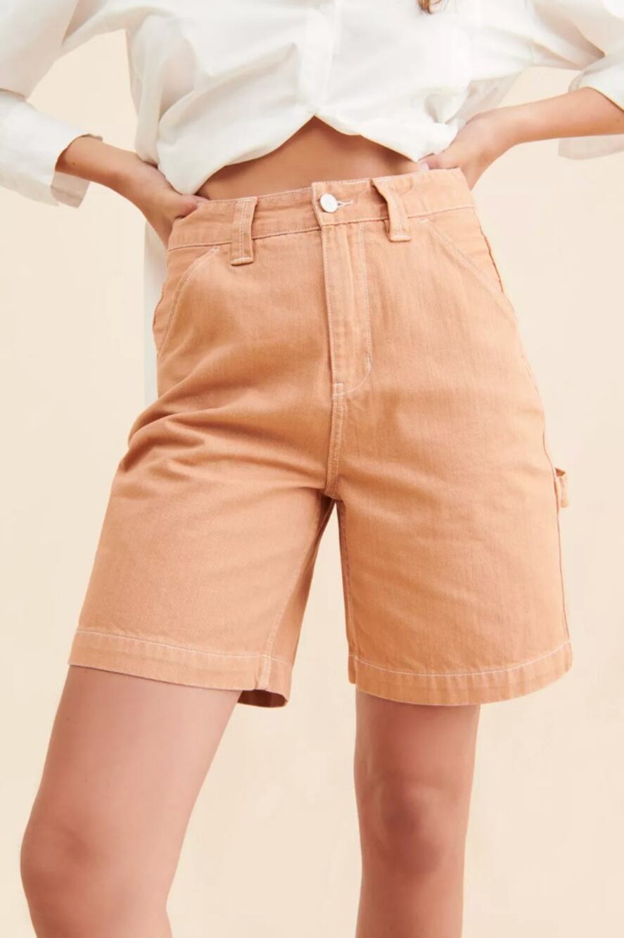 ZGY Denim High Rise Carpenter Denim Shorts Size 28 NWT